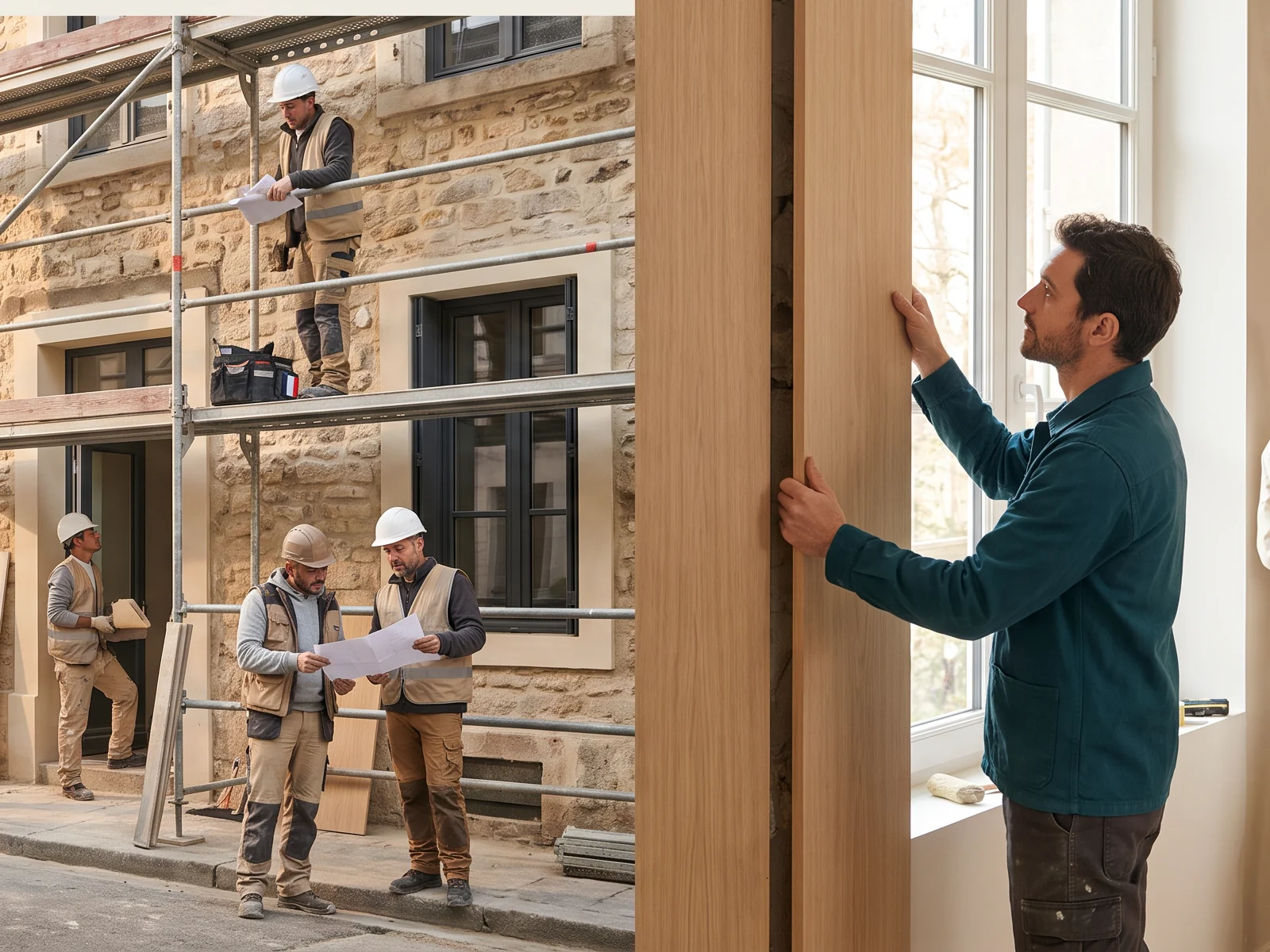 Rénovation extérieure d'une façade et travaux d'aménagement intérieur